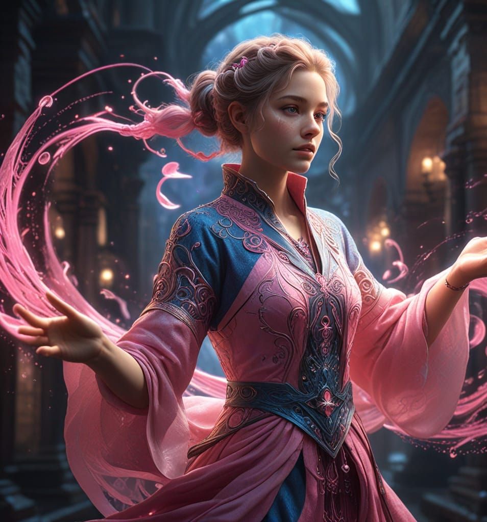 Vibrant Pink Day Fantasy Art