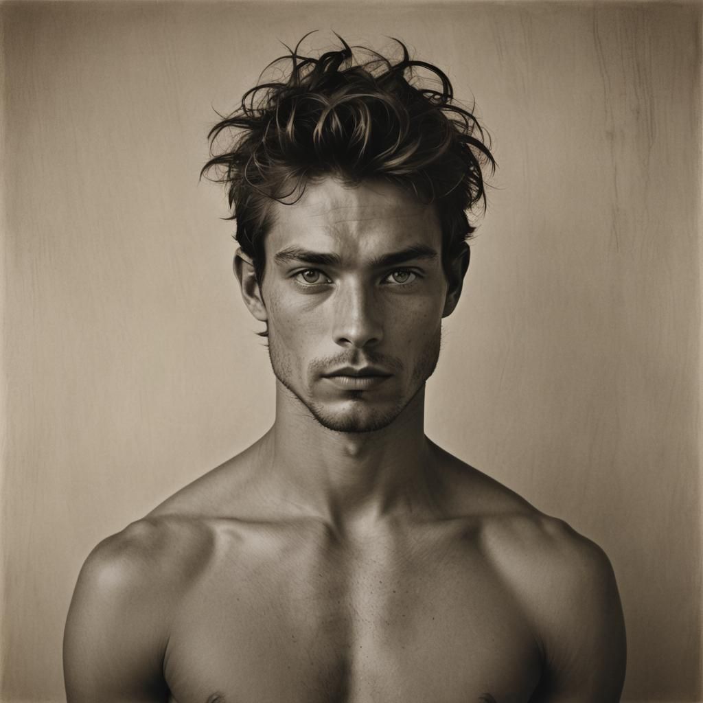 Striking Portrait in Chiaroscuro Style with Dynamic Lighting