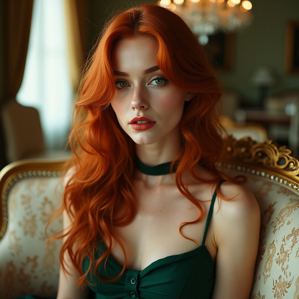 Ethereal Beauty with Fiery Red Hair