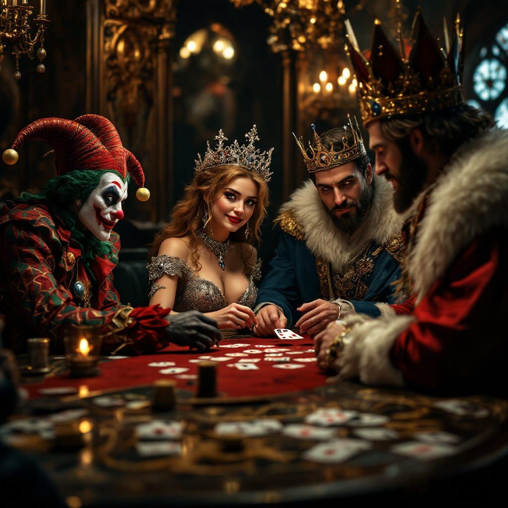 Royal Court Plays Cards in Moody Bar