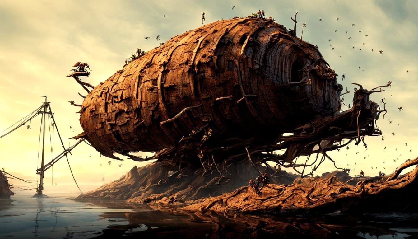 Vibrant Ant Colony Thrives on Giant Sequoia's Bark