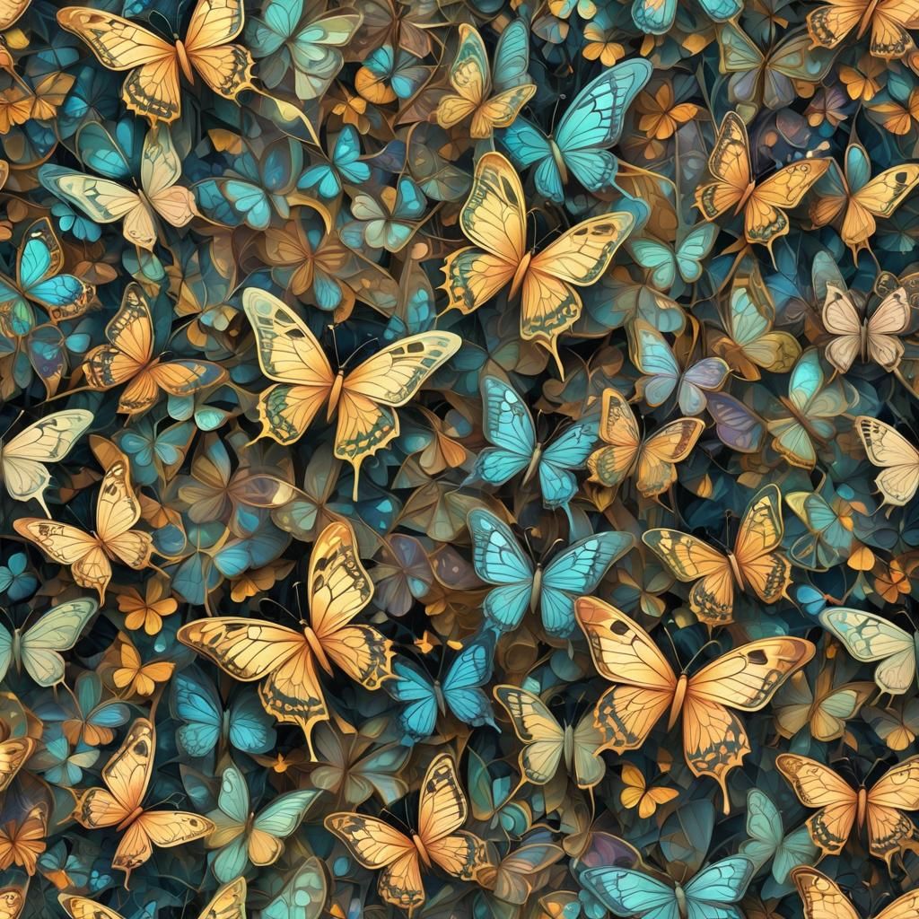 Butterfly Houses in Forest: Abstract Fractal Art