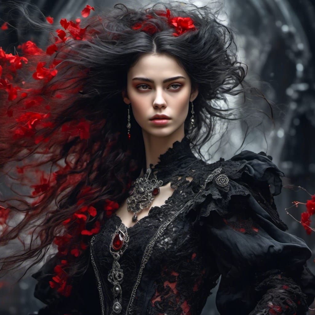 Beautiful Spanish Girl in Gothic Style