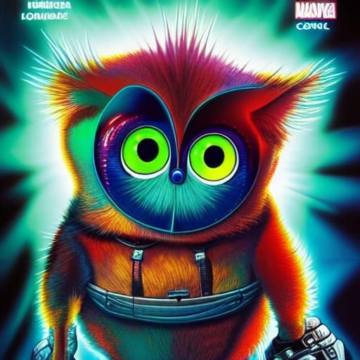 Furby in Comic Book Art Style