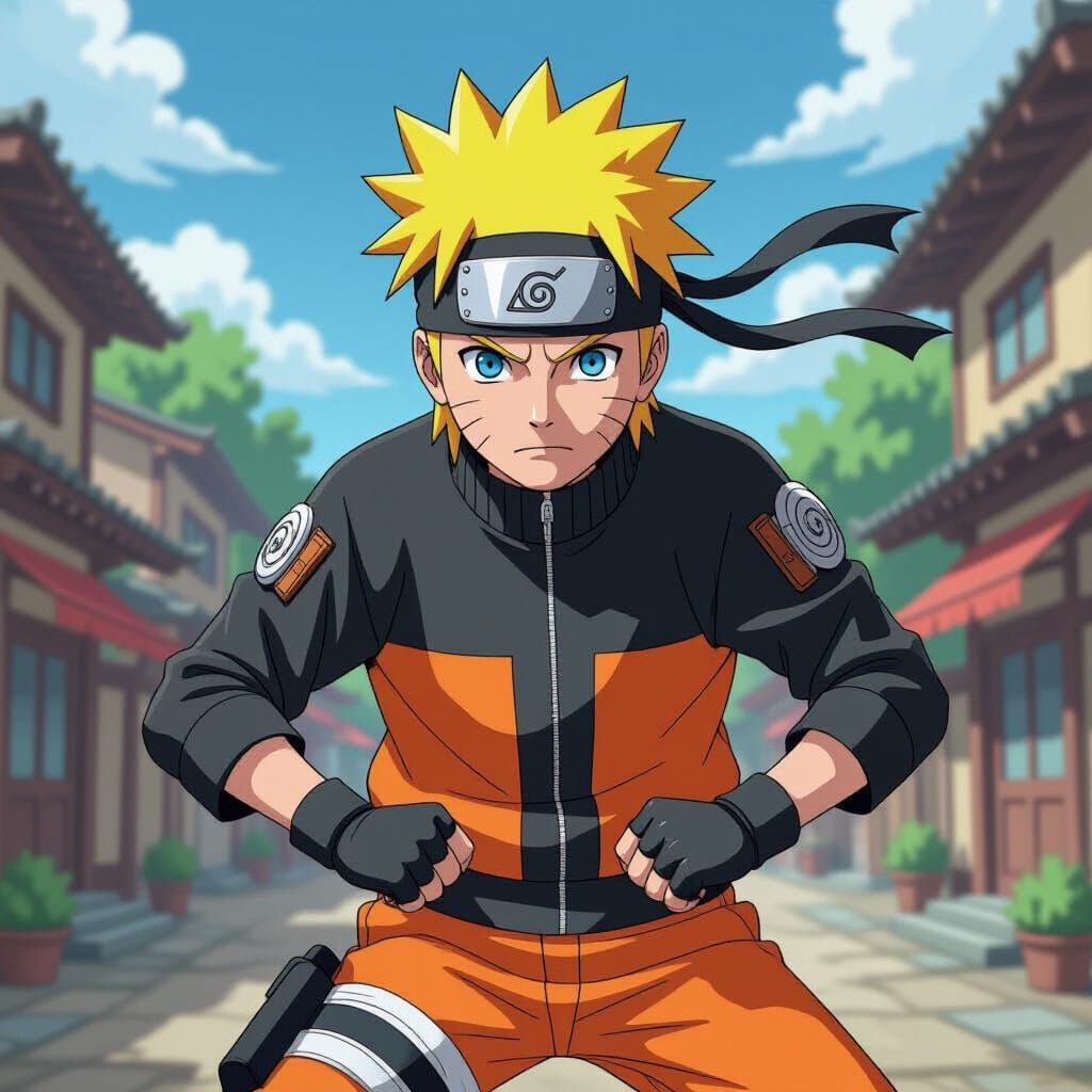 Naruto in Manga Style with Dynamic Pose