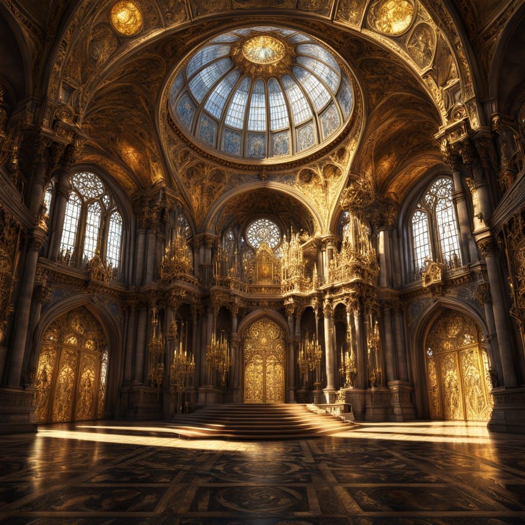 Grand Palace Hall in Golden Hour Light