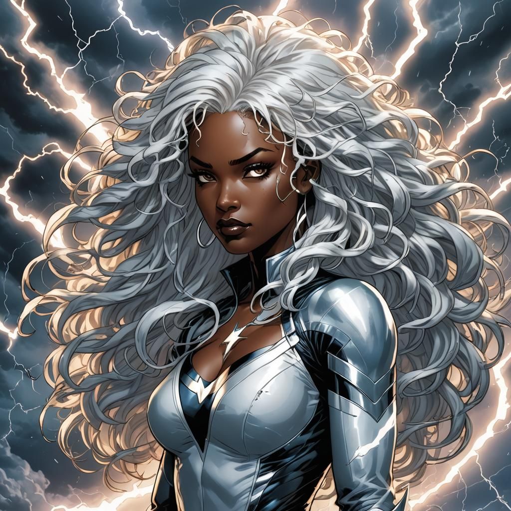 Storm-like Girl with Thunder, Comic Book Art