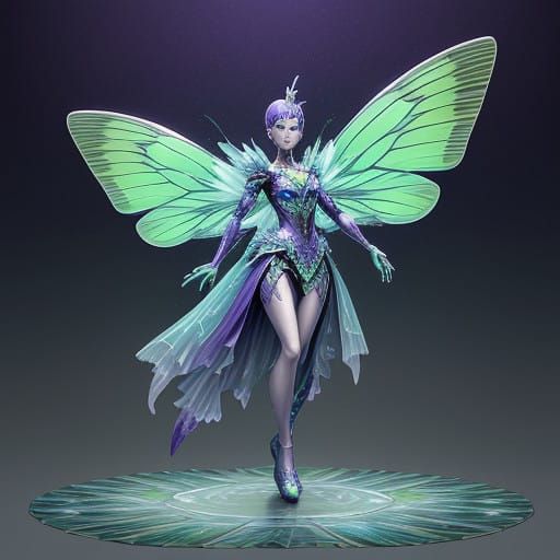 Majestic Forest Guardian in Elegant Glass-Like Armor