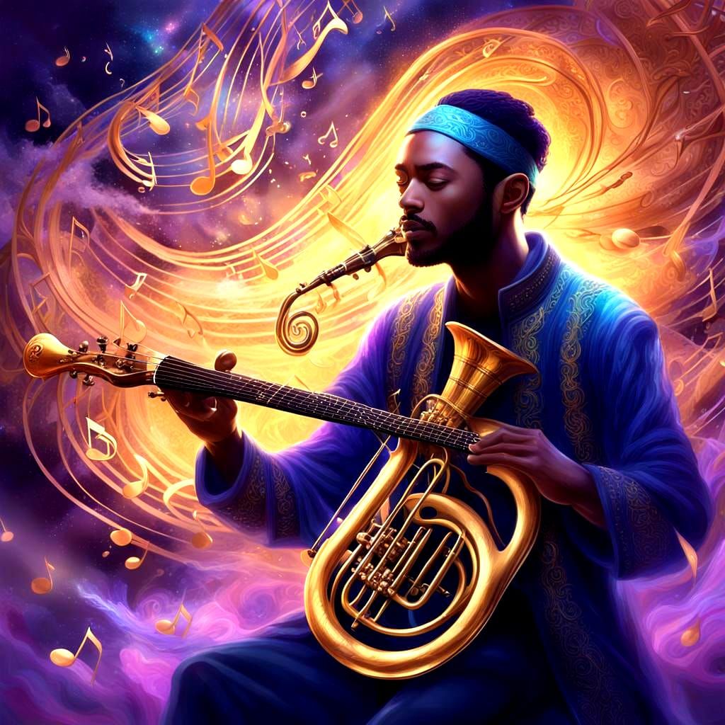 Detailed Matte Painting of Music in Deep Color