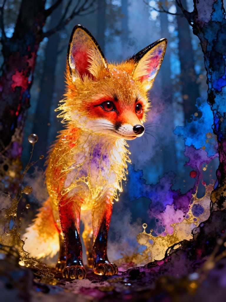 Vibrant Fox in Cinematic Low Key Lighting