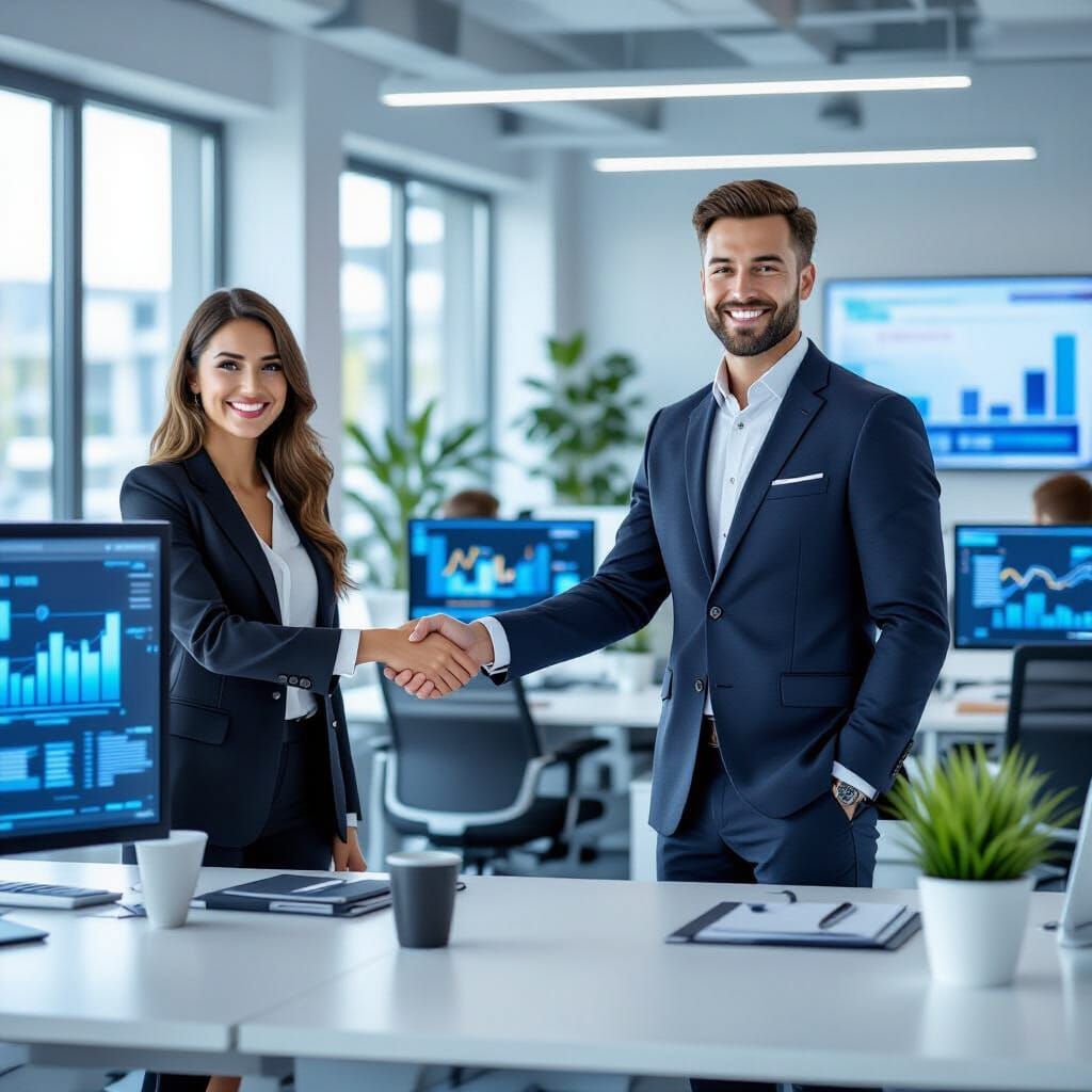 Affiliate Marketing Sales Team in a Modern Office