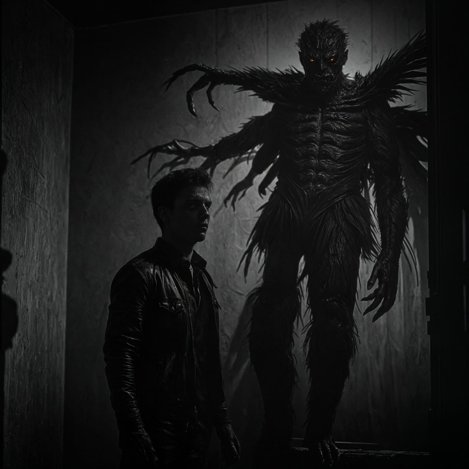 Monstrous Shadow: A Cinematic Film Still