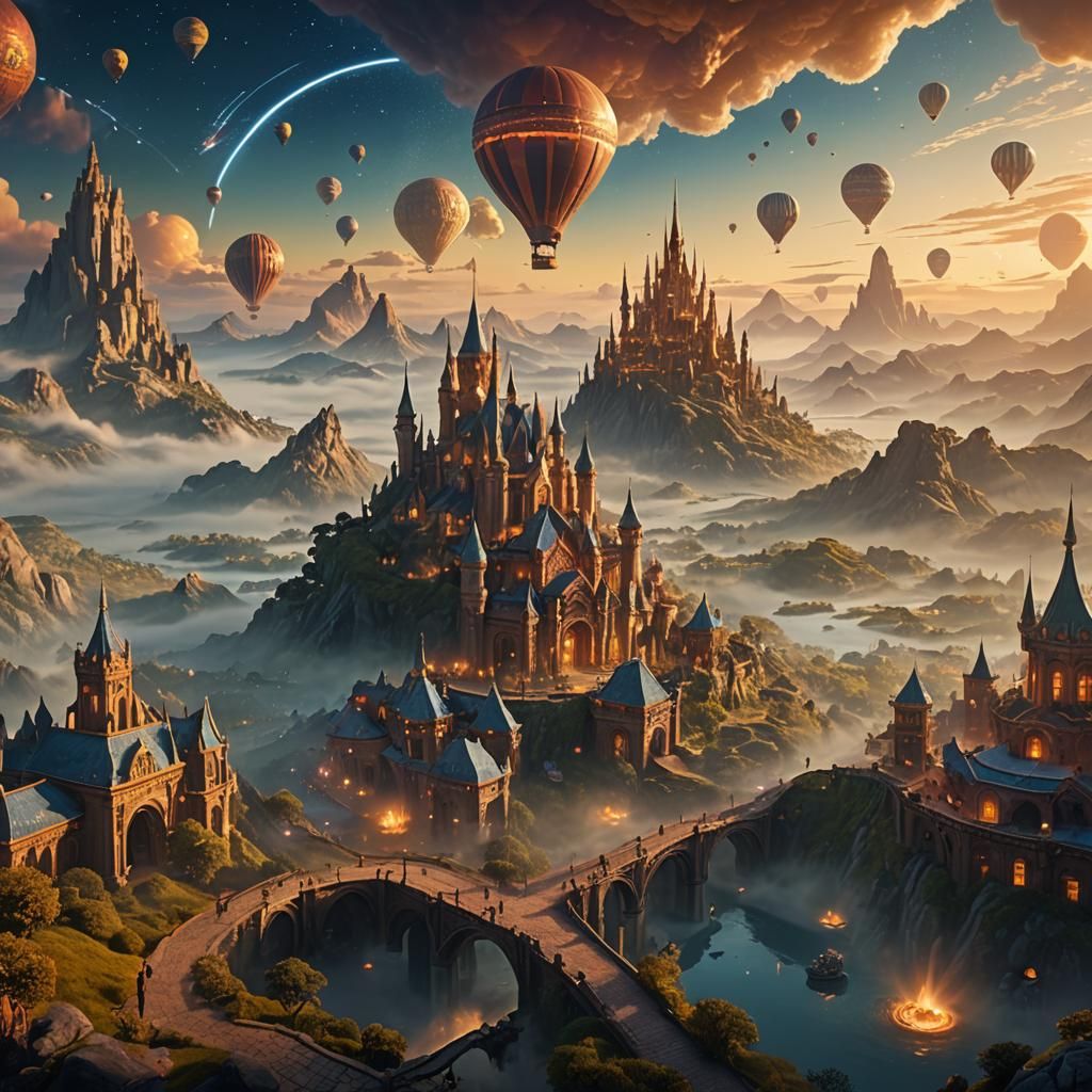 World Builder in a Fantasy Landscape