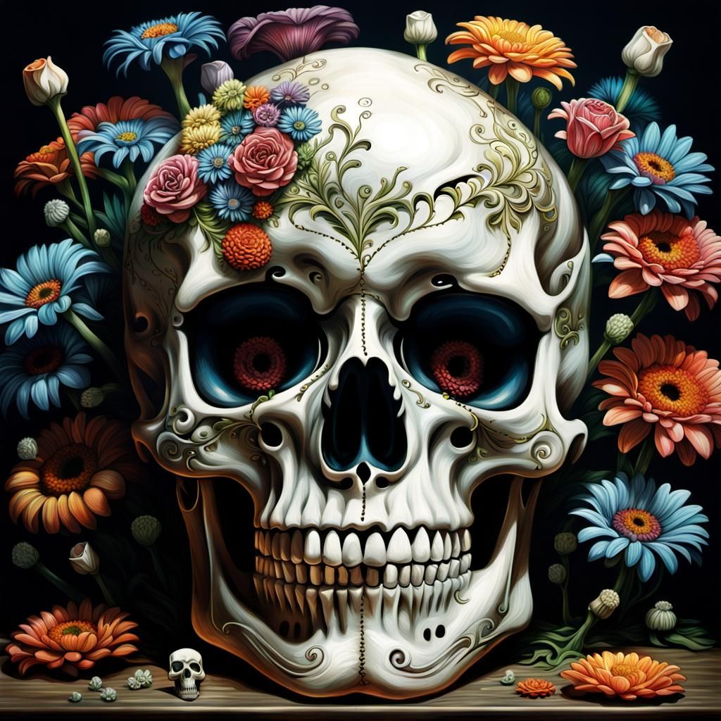 Life goes on skull