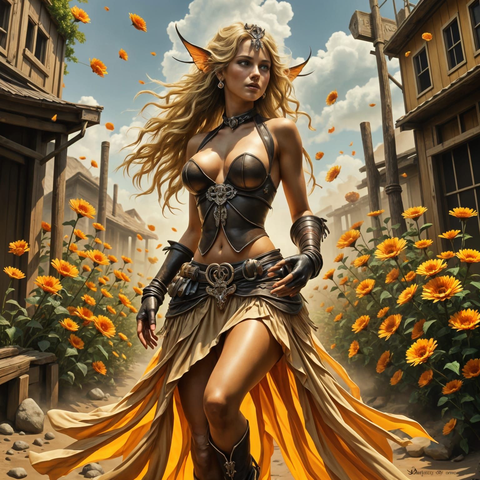 Sensual Fairy Cowgirl Rides into the Sunset