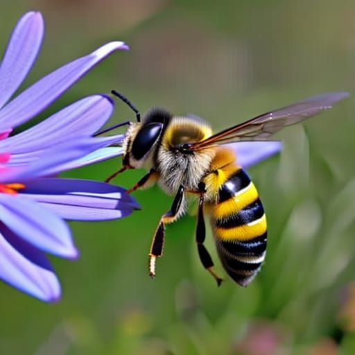 Bee in Flight: Hyperrealistic 4K Image