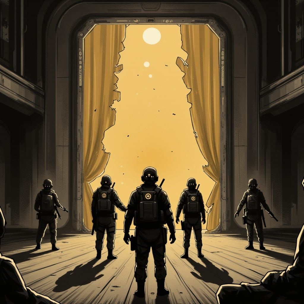 SCP Team Reveals Reality Tear in Sepia-Ink Style