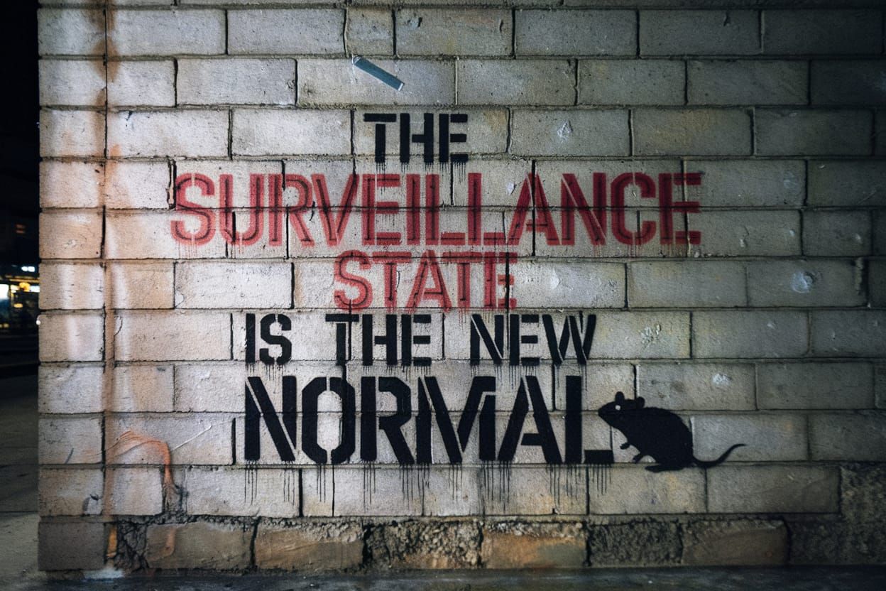 Banksy Style Graffiti Art: Surveillance State