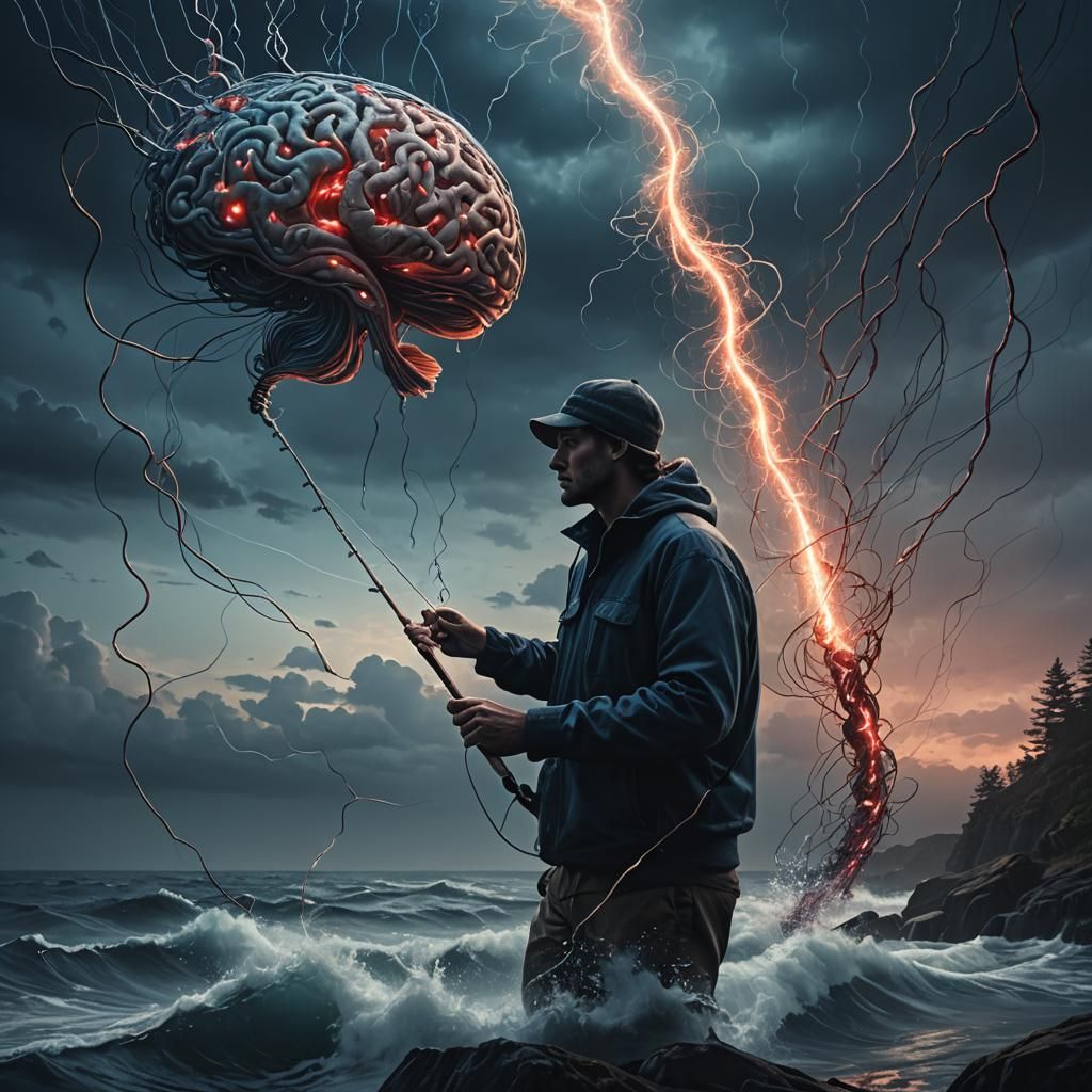 Fishing for Memories: A Dark Surrealist Vision
