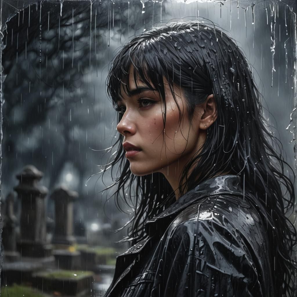 In the rain to hide the tears