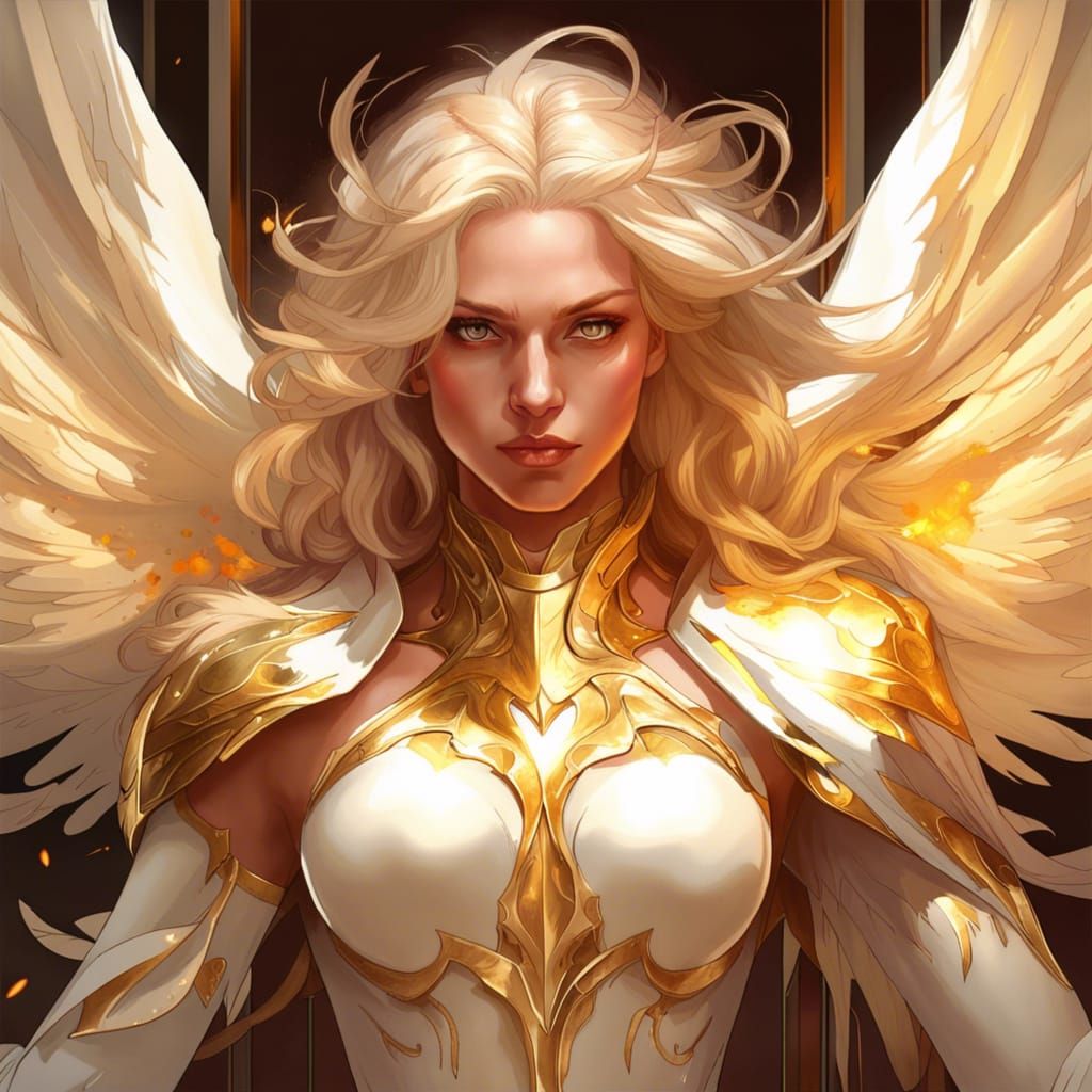 Avenging Angel with Flaming Sword Portrait