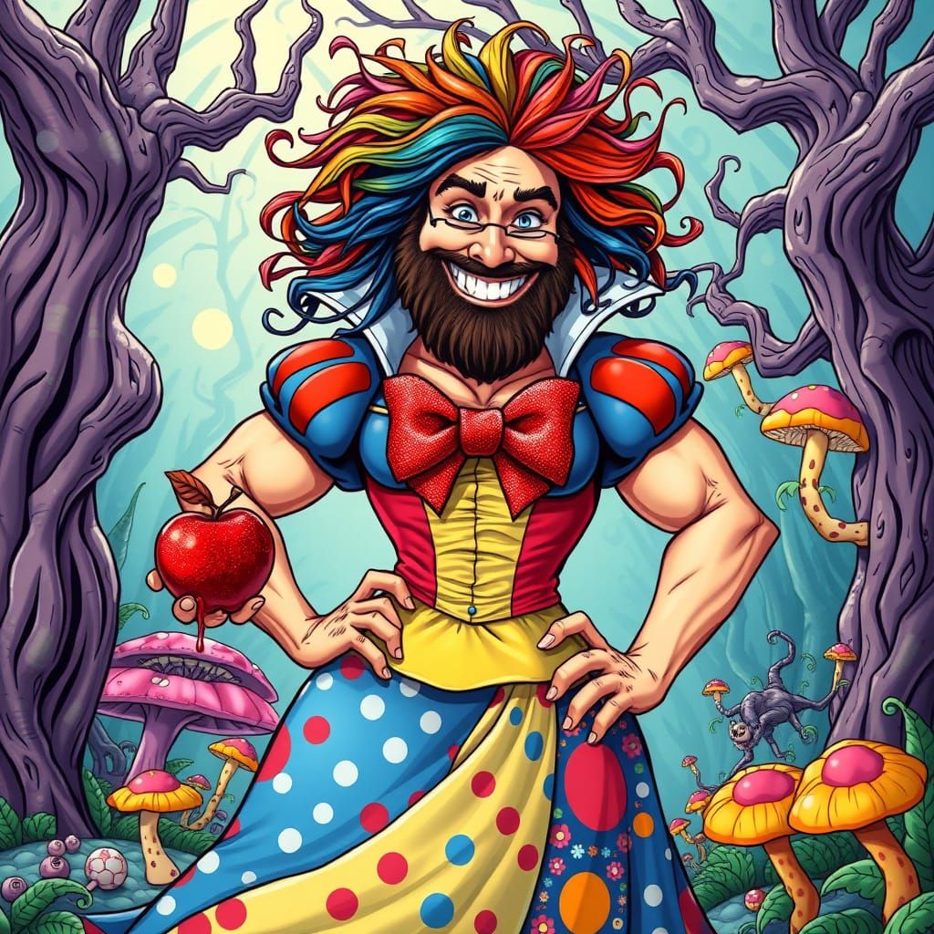 Trans Snow White Cartoon Parody in Vibrant Technicolor