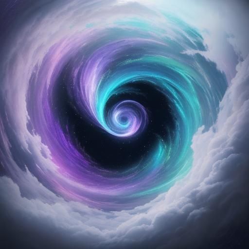 Mystical Being Descends in Surreal Oil Painting