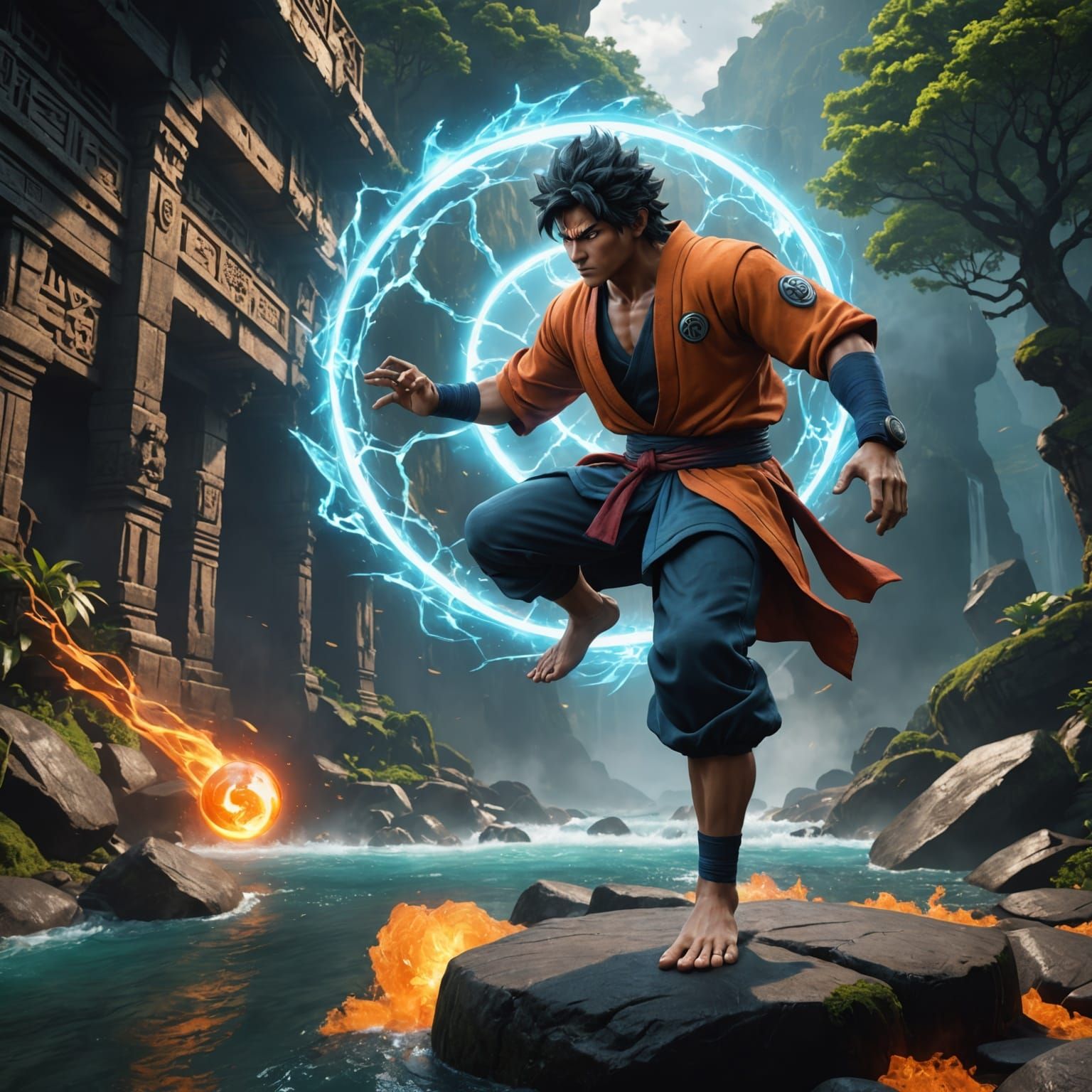 Rasengan Versus Kamehameha: Epic Energy Clash