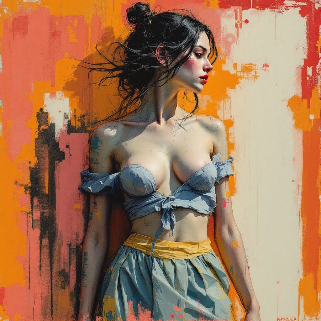 Dreamlike Form Emerges, Emotive Expression in Bold Strokes