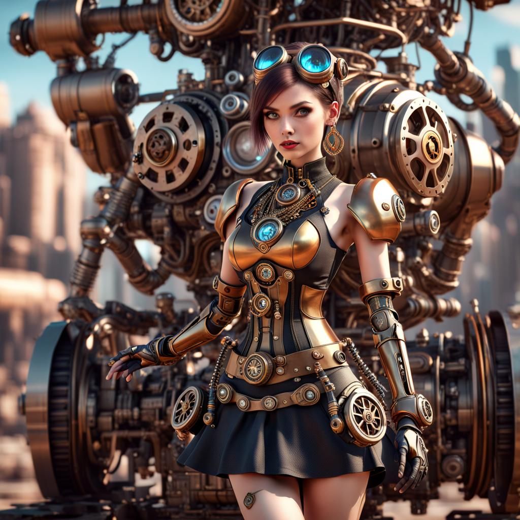 steampunk robot girl
