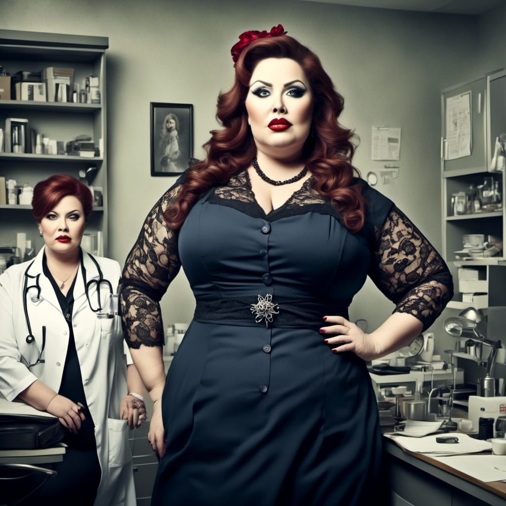 Hyperrealistic Image of Curvy Nurse