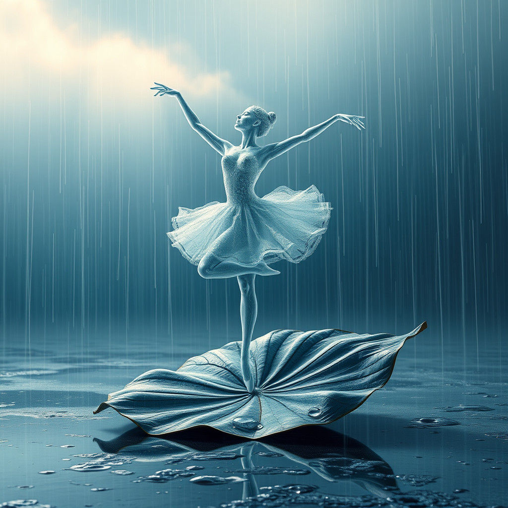 Crystalline Ballerina Dancing in the Rain