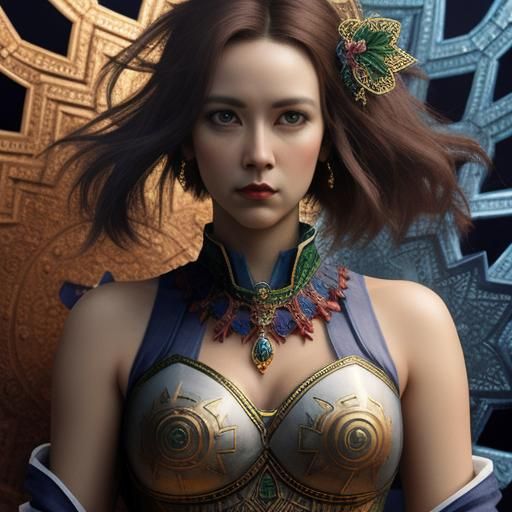 Celtic Mosaic Hair: Fractal, Photorealistic, Cloisonné