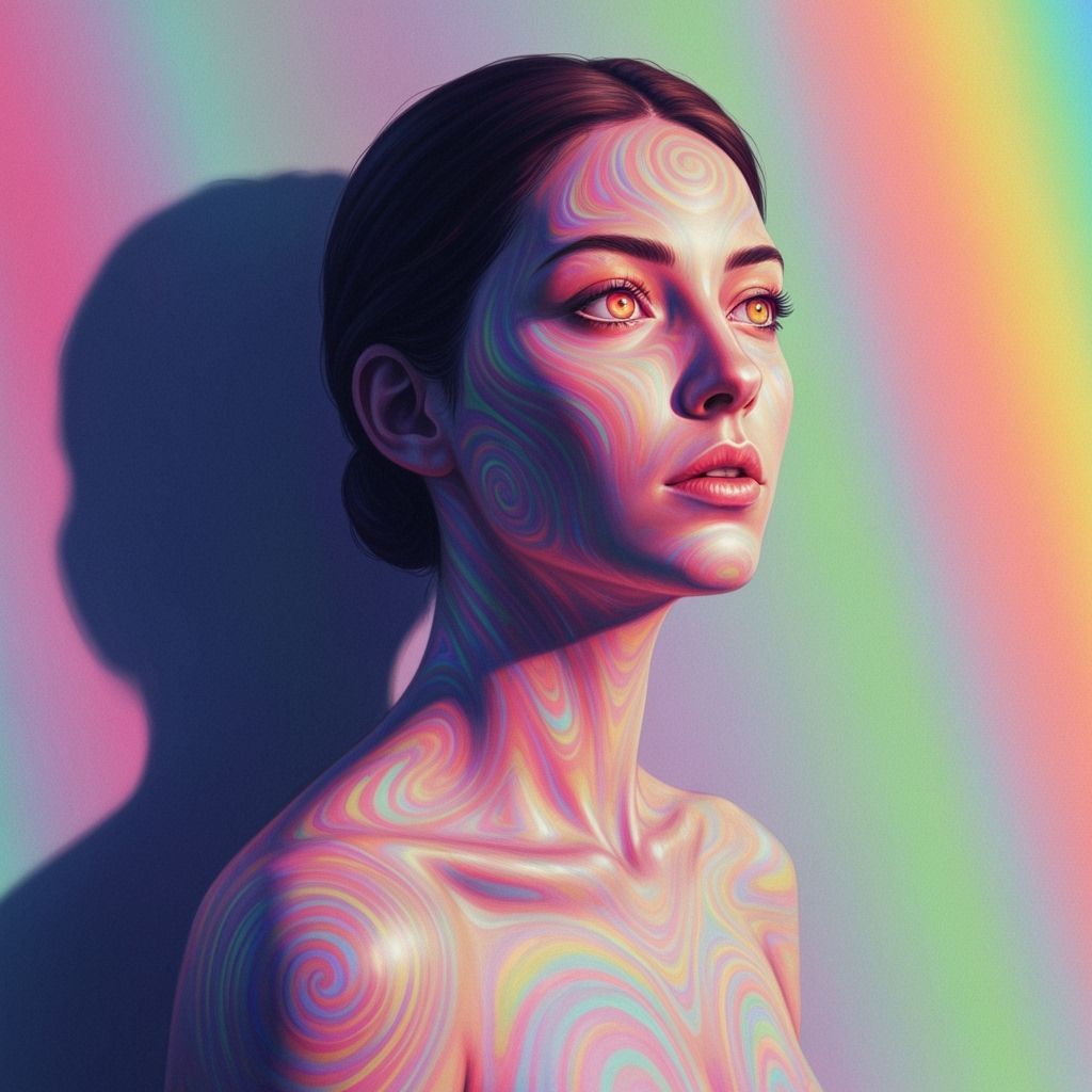 Woman Embodies Tetrachromacy with Iridescent Skin