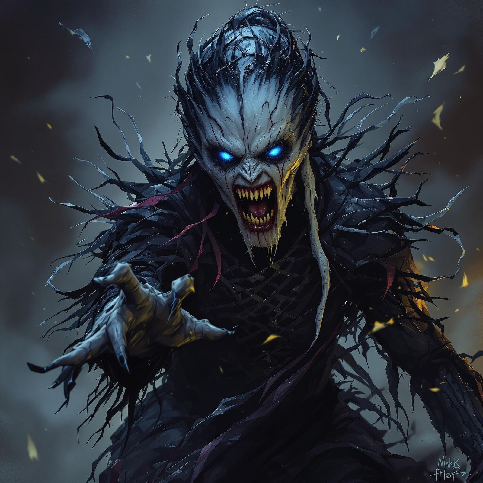 Gothic White Walker Hybrid Screaming in Dark Fantasy