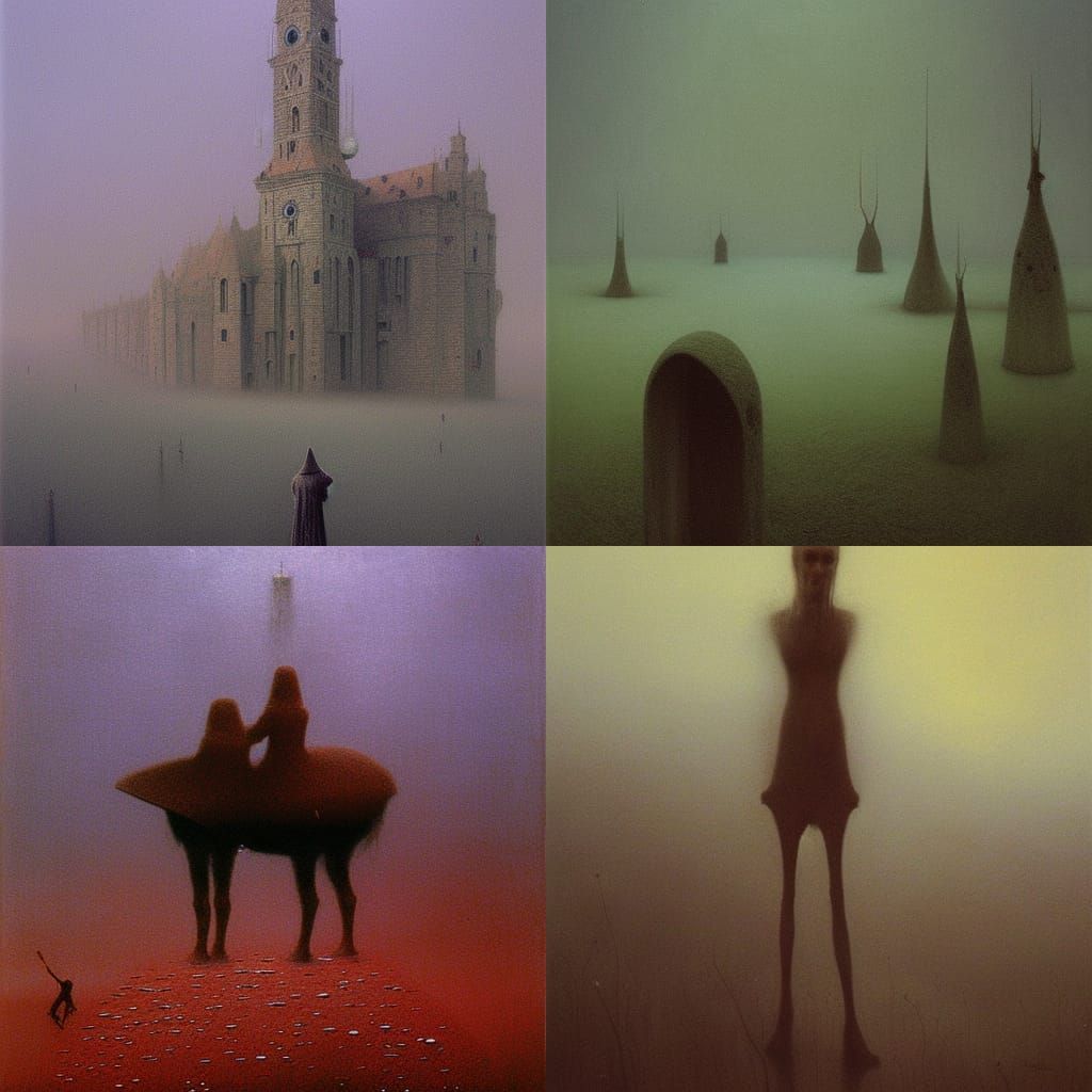 Dark Poland Landscape in Beksinski Style