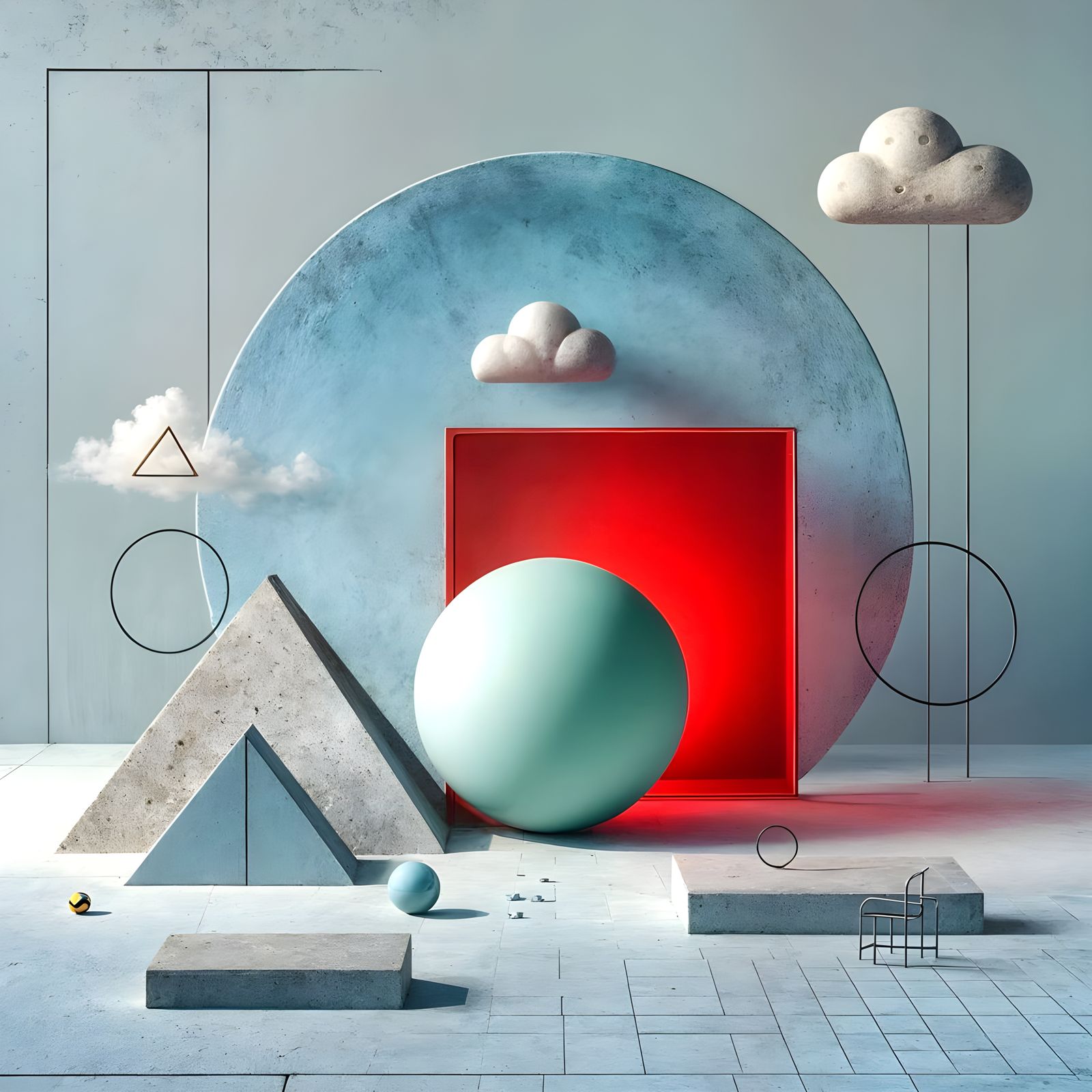 Surreal Minimalist Landscape with Abstract Realism