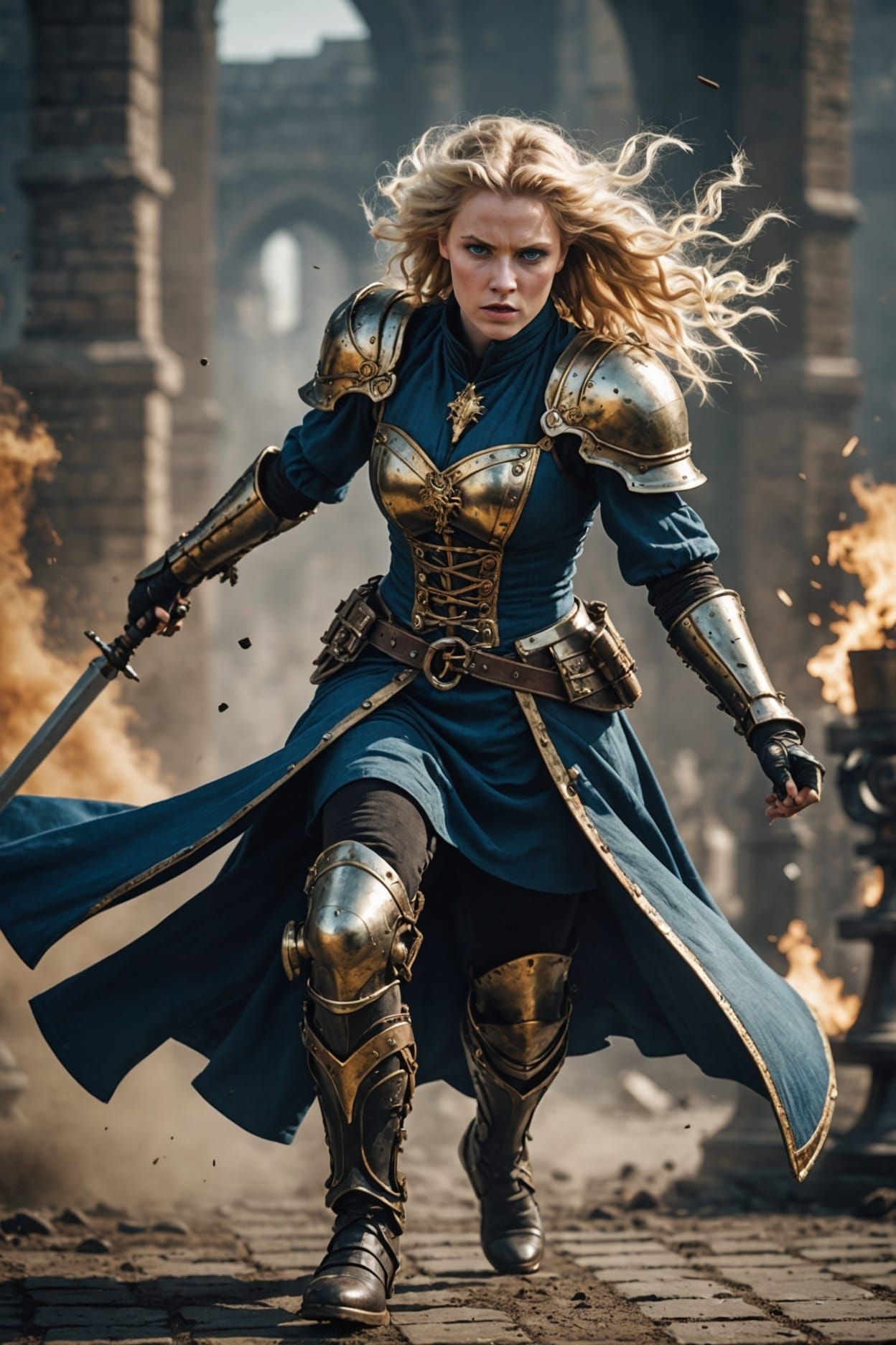 Steampunk Chess Knight Charging into Battle