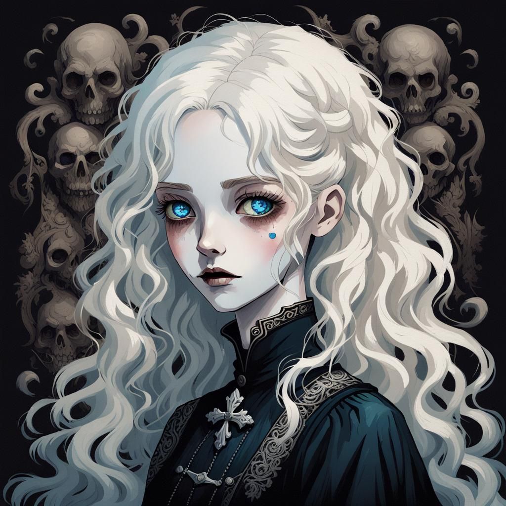 Gothic Horror Maiden in Dark Fantasy Style