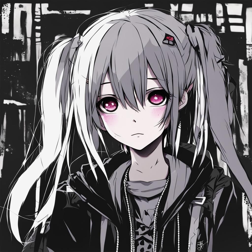 Anime Style Emo Girl Character Art