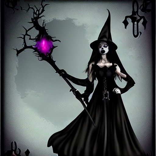 Gothic Witch in Dark Fantasy Style