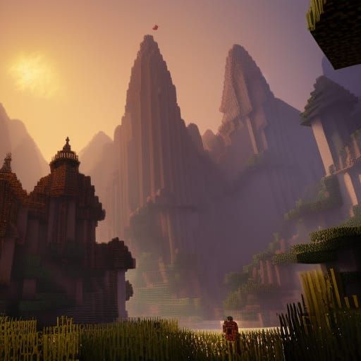 Minecraft Dark Fantasy Concept Art in 8K