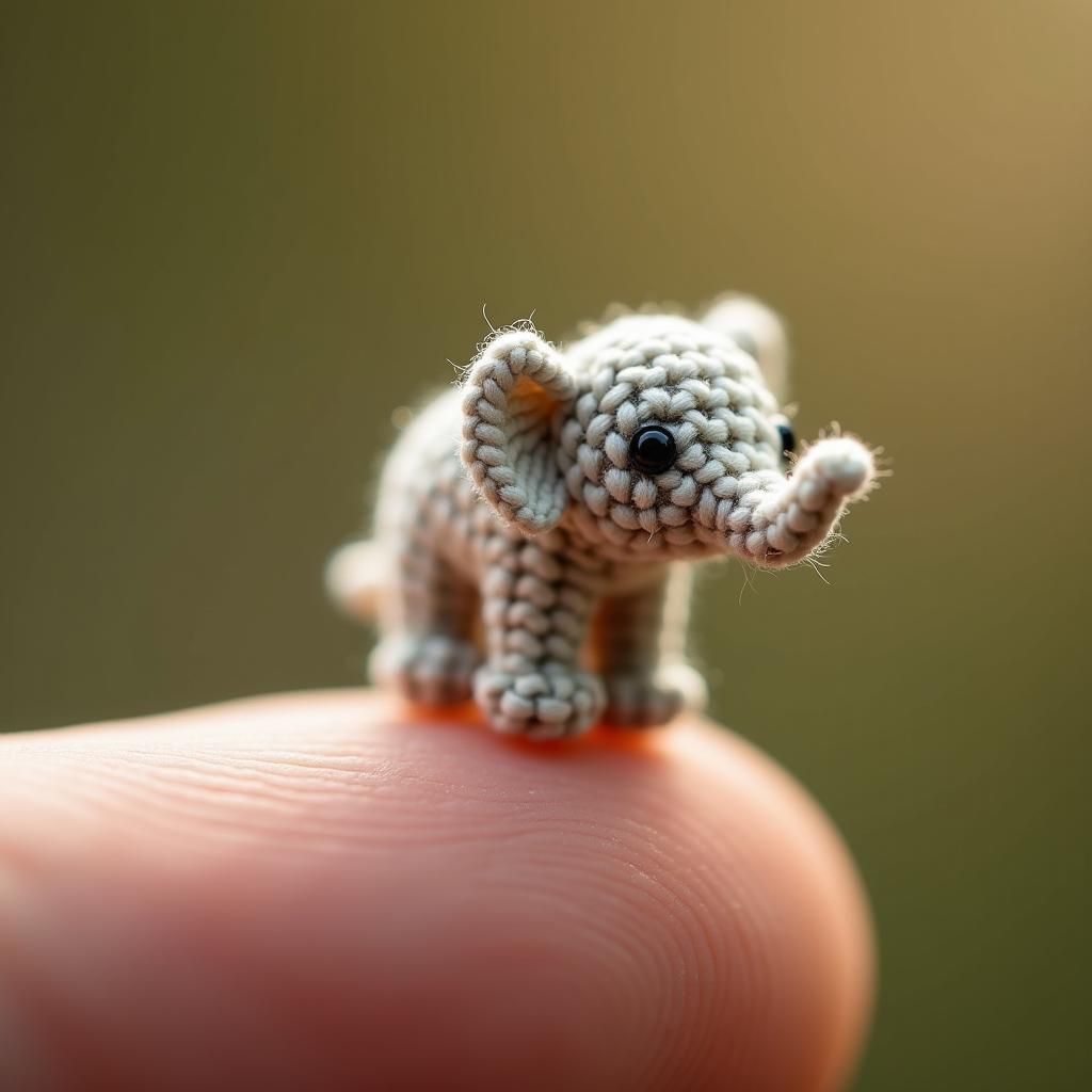 Micro-Crocheted Elephant