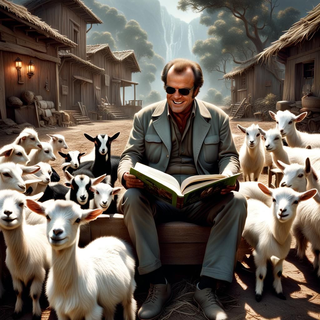 Jack Nicholson Reads to Goats: Digital Matte Painting