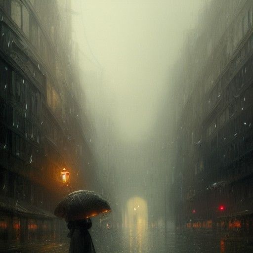 Dark Winter Rain Fantasy Concept Art