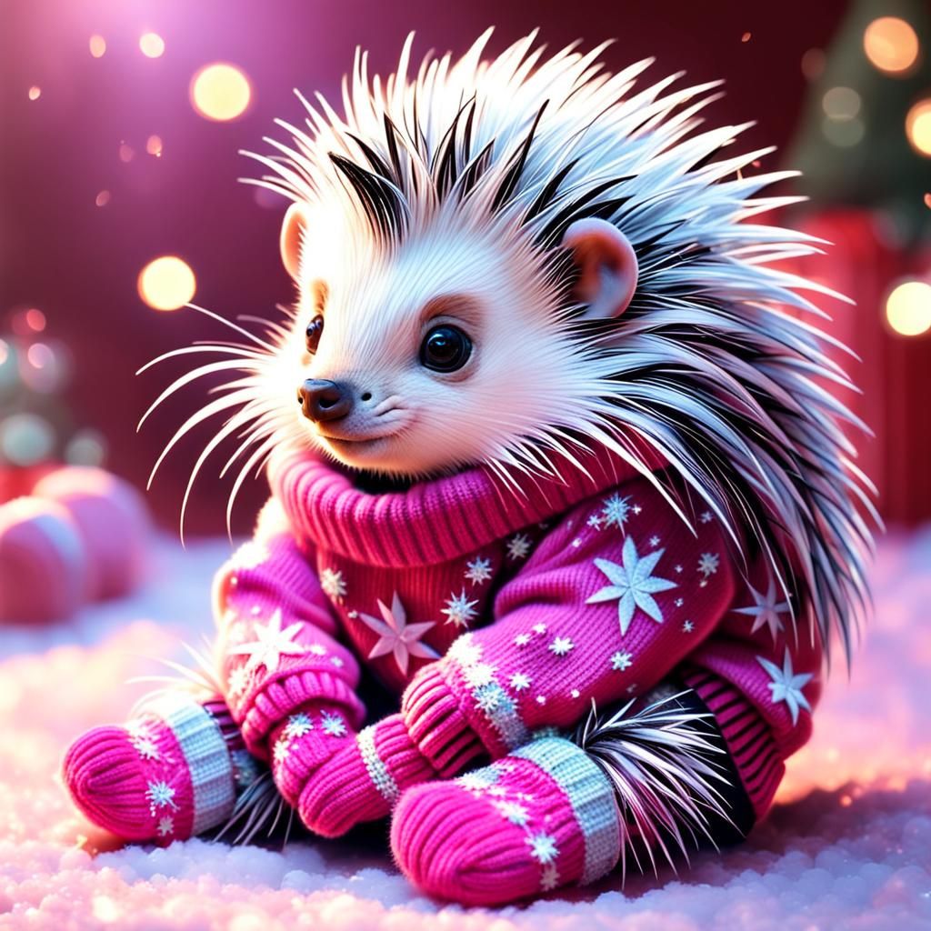 Little Porcupine in Sparkling Cosy Jumper
