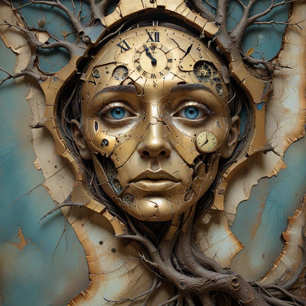 Surrealist Masterpiece of Melting Time and Decay