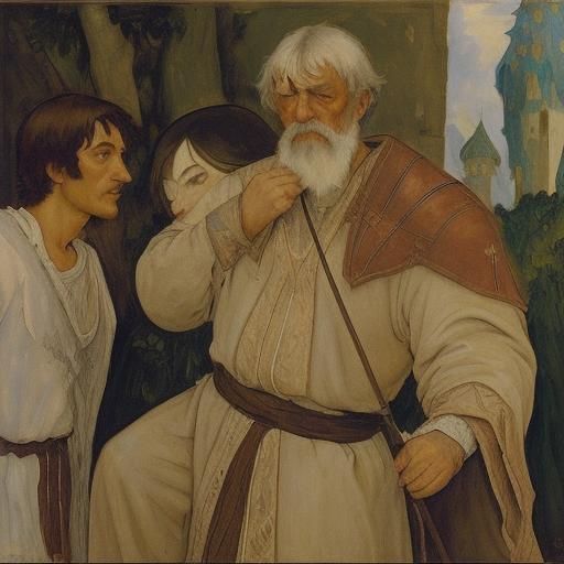 Knight Confrontation in Expressive Medieval Style