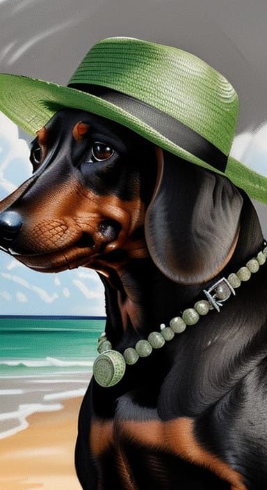 Dark Ages Dachshund Catches Frisbee on Beach