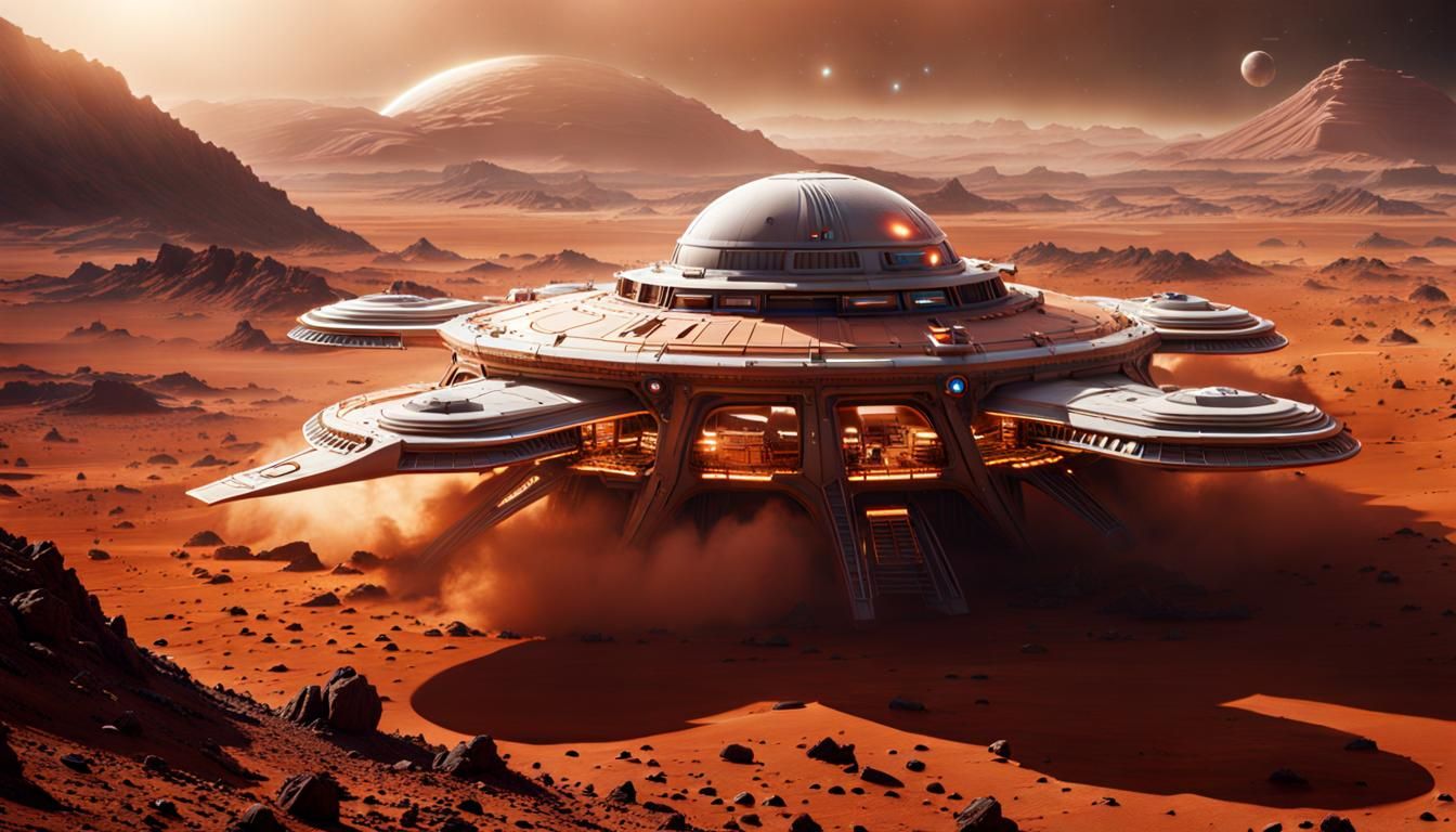 Passenger spaceship on a voyage of discovery